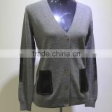 woolen sweater new designs for ladies long sleeve button clothing hand knit sweater design 100% cashmere cardigan women