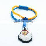 Customized Silicone Bracelet/Christmas Gifts Zipper Shaped Silicone Wristbands