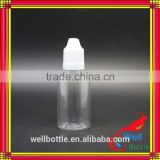 thin tip e liquid bottle 30ml for clear pet plastic dropper bottle PET391R