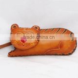 Handmade Leather Large Tiger Coin Purse