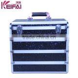 Large Black Aluminium Beauty Sequins Leather PU Cosmetic Case thumbnail-2