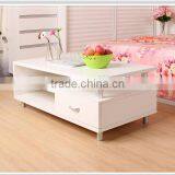 2 Layers Coffee Or Tea Table With 2 Drawers And Steel Legs