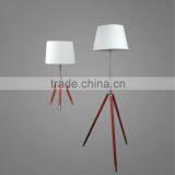 Triangle Frame Metal Base In Powder Coating Red And Satin Nickel Body With Fabric Lampshade Floor Lamp And Table Lamp thumbnail-1