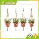 Wholesale best 4 Pack Plant Hanger 4 Legs 3.3ft with Beads and Silver Ring - Strong Handmade Jute Indoor Outdoor Patio Deck