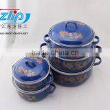 16-24 CM 5Pcs Casserole Belly Shape W/Metal Cover Dark Color Decor thumbnail-3