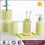 China Factory Directly Ceramic Yellow Bathroom Accessories Set thumbnail-1