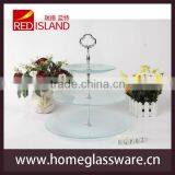 Three Layers Round Shape Tempered Clear Glass Plate Set With Metal Holder thumbnail-1