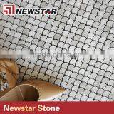 Wooden White Polished Large Fan Shape Fish Scale Marble Tile Mosaics thumbnail-3