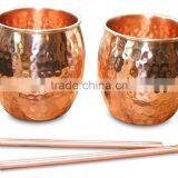 Moscow Mule Hammered Copper Barrel Mugs, Solid Copper Beer Mugs, Copper Drinking MugsOLID COPPER MUGS MANUFACTURER INDIA thumbnail-2