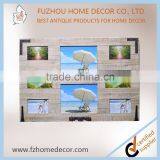 2017 Hot Sell Vintage Wooden Resin Photo Frame With Multi Opening for Family thumbnail-5