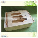 Laser Engraved Slide Top Wooden Display 3 Bottles Wine Box thumbnail-2