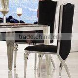TH383 Stainless Steel Tempered Glass Modern Dining Table thumbnail-1