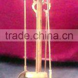 Brass Fire Place Tools Set, 4 Piece Metal Fire Tools Set, Fire Place Accessories, Companion Set, Family Fire Tools Set thumbnail-1