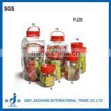 2-18L Clear Cylinder Large Glass Containers With Red Handle Plastic Lid thumbnail-1