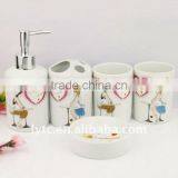 5pcs Ceramic Bathroom Accessories Set thumbnail-2