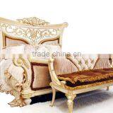 Exquisite French Palace Style Handmade Upholstery Cozy Bed of Wingback Shaped With Nightstand and Bench BF12-03254j thumbnail-4