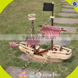 Wholesale DIY 3D Baby Wooden Pirate Ship Toy Handmade Kid Wooden Pirate Ship Toy Cool Kids Wooden Toy Pirate Ship W03B001 thumbnail-2