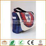 Red, White and Blue Upcycled Messenger or Laptop Bag Made With Vintage Materials OOAK thumbnail-1