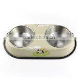 Popular Design Wholesale Double Pet Bowl Colorful Multiple Pet Feeder Bowl 12cm/14cm thumbnail-1