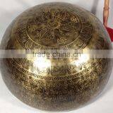 High Quality Green Tara and Buddhist Mantra Carving Energetic Healing Singing Bowl thumbnail-3