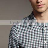New Design Small Checked Blends Cotton Men Shirt SL0071 thumbnail-3