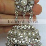 Silver Pearl Jhumka Earrings thumbnail-5