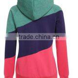 Women Long Sleeve Sport Polo Neck Hoody Contrast Color Pullover Hoodies thumbnail-2
