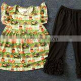 Hot Sale Kids Halloween Pumpkin Boutique Clothes Baby Girls Icing Pants Outfits thumbnail-1