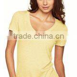 Next Level Apparel Ladies' Tri-Blend Deep V Tee - Made of Pre-shrunk 50% Polyester, 25% Cotton, 25% Rayon. Comes With Your Logo thumbnail-3