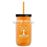 USA Made 27 oz Tritan Mason Jar With Screw-On Lid and Straw - Measurements Molded Into Side of Jar and Comes With Your Logo thumbnail-2