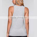Hot Sale Fitted Long Tank Gym Singlets Body Building Wear Womens Yoga Tank thumbnail-4