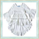 Baby Girl Frock Fancy White Ruffle Raglan Sleeve Smoking 2 Year Old Girl Dress for Kids thumbnail-1