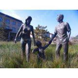 modern family bronze garden sculpture