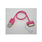 30 Pin 0.2M Pink Iphone Extension Cable Connector For Iphone 4S / 4