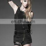 Black Vintage Denim Mini Skirt Q-218 Punk Rave thumbnail-5