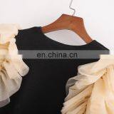 TWOTWINSTYLE Sexy Jumpsuit For Women Short Sleeve High Waist Patchwork Ruffle Slim Elegant thumbnail-4