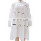 LAITE D2154 Autumn Plus Size Women Shirt Dress Ladies Plus Size Stripe Casual Shirt Dress thumbnail-2