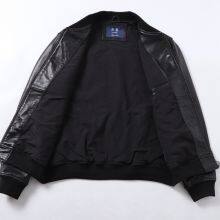 HOT SALE 2021 CLASSIC FASHION MEN'S GENUINE LEATHER BASEBALL JACKET thumbnail-4