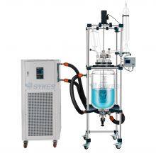 Chemical Laboratory Mixing Reaction Vessel 10Liter Two Walled Single Jacketed Glass Reactor With Circulating Pump thumbnail-1