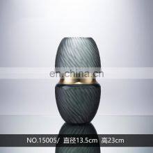 Luxury Home Decoration And Garden Flower Grey Gilded Glass Bottle Vase For Home Decor thumbnail-3
