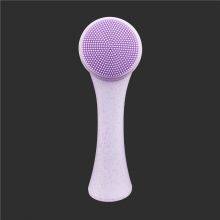 Wheat Straw Face Cleaning Brush 2-in-1 Silicone&Soft Synthetic Bristles Brush For Face thumbnail-1