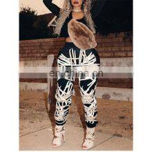 Clothing Wholesale Custom LOGO High Waist Slimming Casual Sports Printing Contrast Color Pants Fashion Trend Women's Trousers thumbnail-3