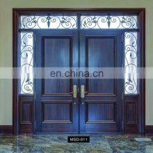 Modern Black Solid Wood Carving Doors Design Swing Wooden Room Interior Wooden Door thumbnail-3
