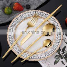 Stainless Steel 24 Piece Plated Golden Hotel Cutlery Wedding Restaurant Homefelt Flatware Sets thumbnail-4