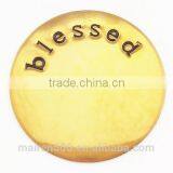 gold jewelry blessed metal floating stamped plates for floating lockets