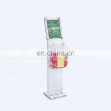 Clear Charity Collection Ballot Box With Sign Holder Floorstanding Box Holder