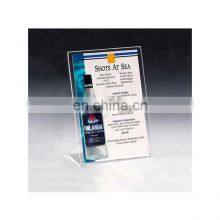 Table Stand Slanted Custom Clear A4 Acrylic Menu Holder