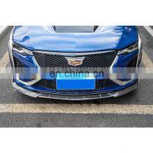 For Cadillac 2019+ Original Style CT4 Carbon Fiber Gloss Black Front Lip Front Diffuser thumbnail-3