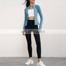 Outdoors Gym Fitness Wear Fleece Leggings Suits Custom Logo Yoga Sports Sets With Jackets For Women thumbnail-3
