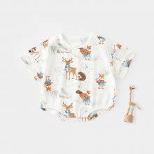 Newborn Bodysuit Baby Clothes Short Sleeves Kids Romper Climb Crawl Suit Children's Pajama Onesie Jumpsuit thumbnail-2